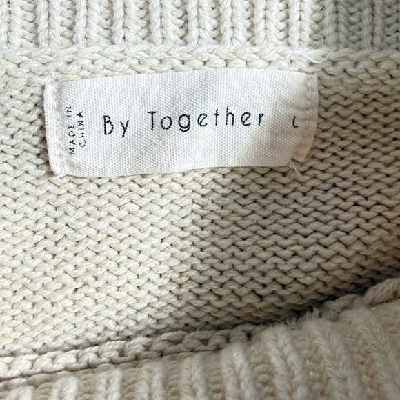 By Together Cream and Orange Smiley Face Sweater - Picture 6 of 9